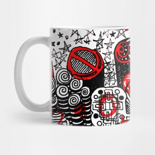 City Top Doodle Black Mug